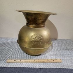 Brass Spittoon with embossed Pony Express
