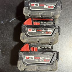 M18 18-Volt 5.0 Ah Lithium-lon XC Extended Capacity Battery Pack (3- Batteries)