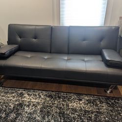 Small black couch - $10 OBO
