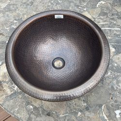 Barclay 6713 Abita Round Self Rimming Basin Hammered