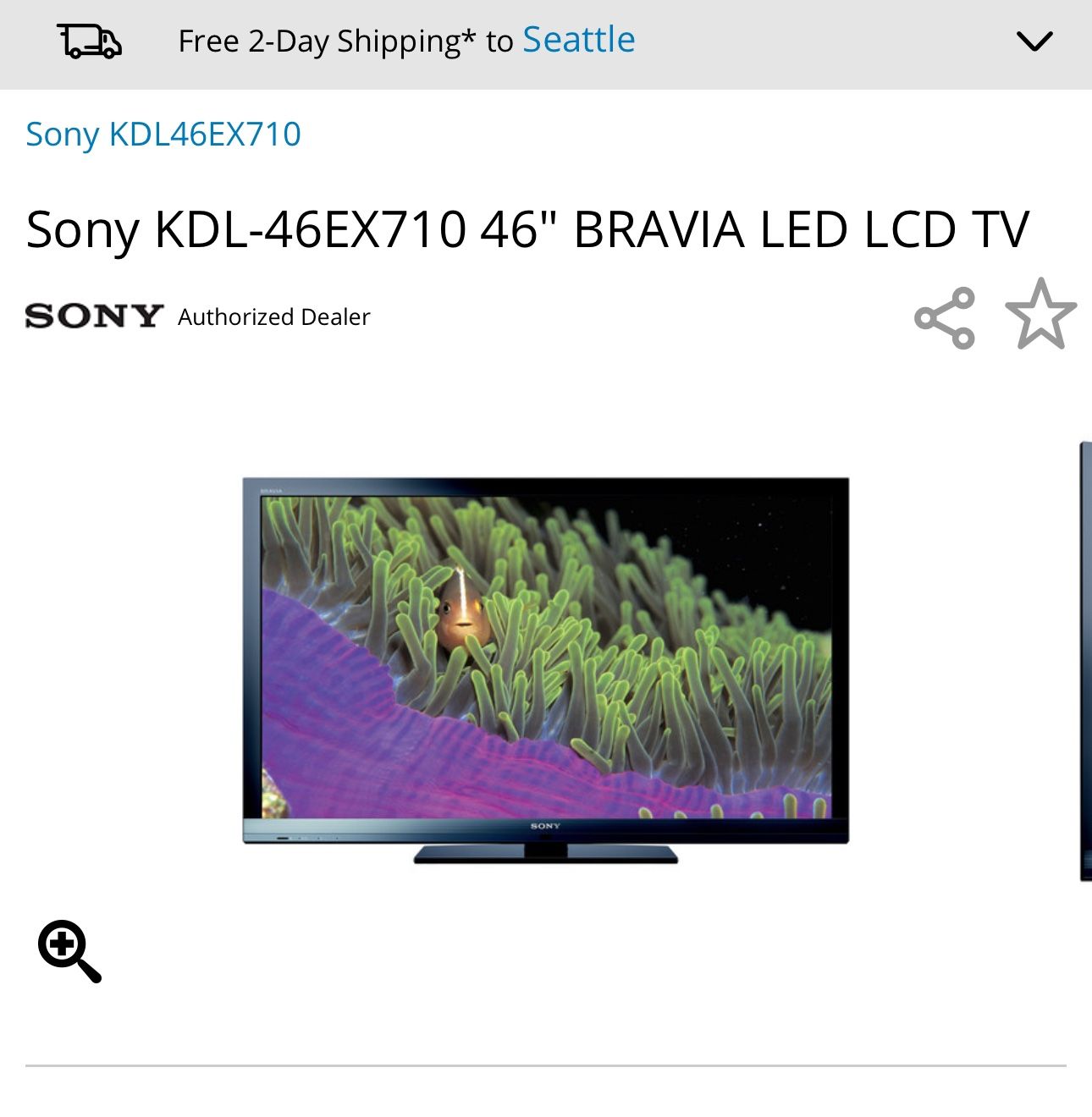 TV Sony KDL-46EX710 46" BRAVIA LED LCD TV