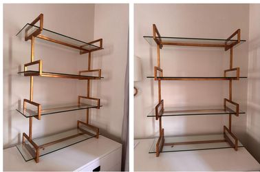 Harley 4-Piece Tiered Glass & Brass Shelf