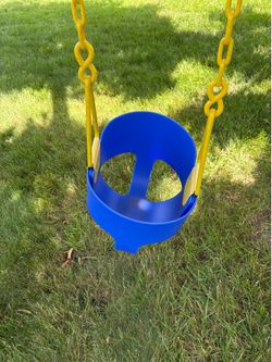 Bucket Toddler Swing Blue and Yellow