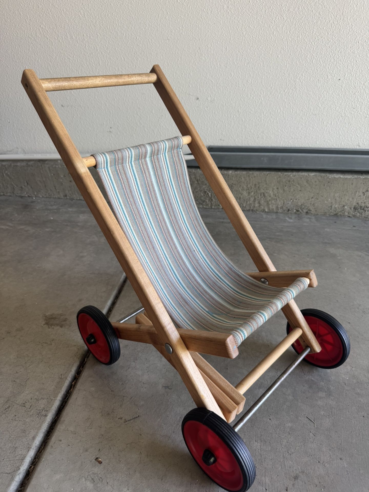 Kids Wood Doll Stroller