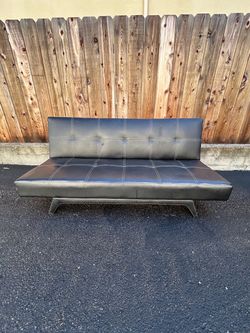 Modern Black Futon Sofa | Sleek Small-Space Seating