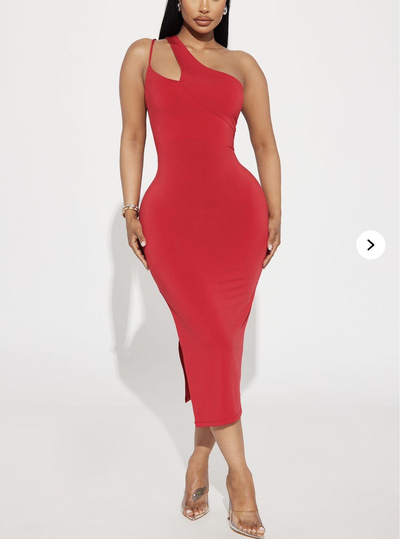 Red One Shoulder Dress