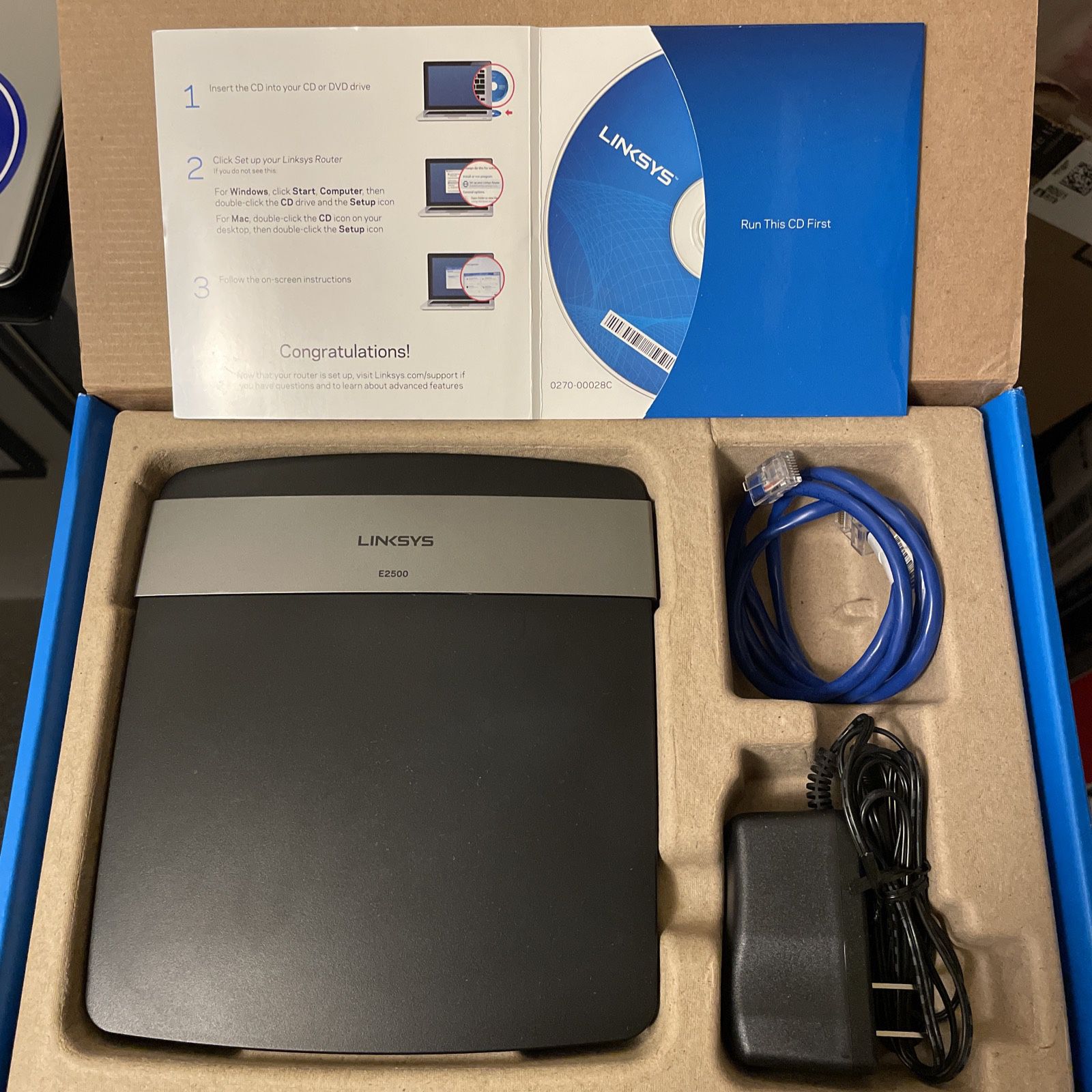 Linksys E2500 N600 Dual-Band WiFi Router. Used good condition 