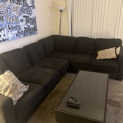 Black Sectional Sofa (2 piece)