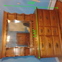 Real Wood bureau With mirror 