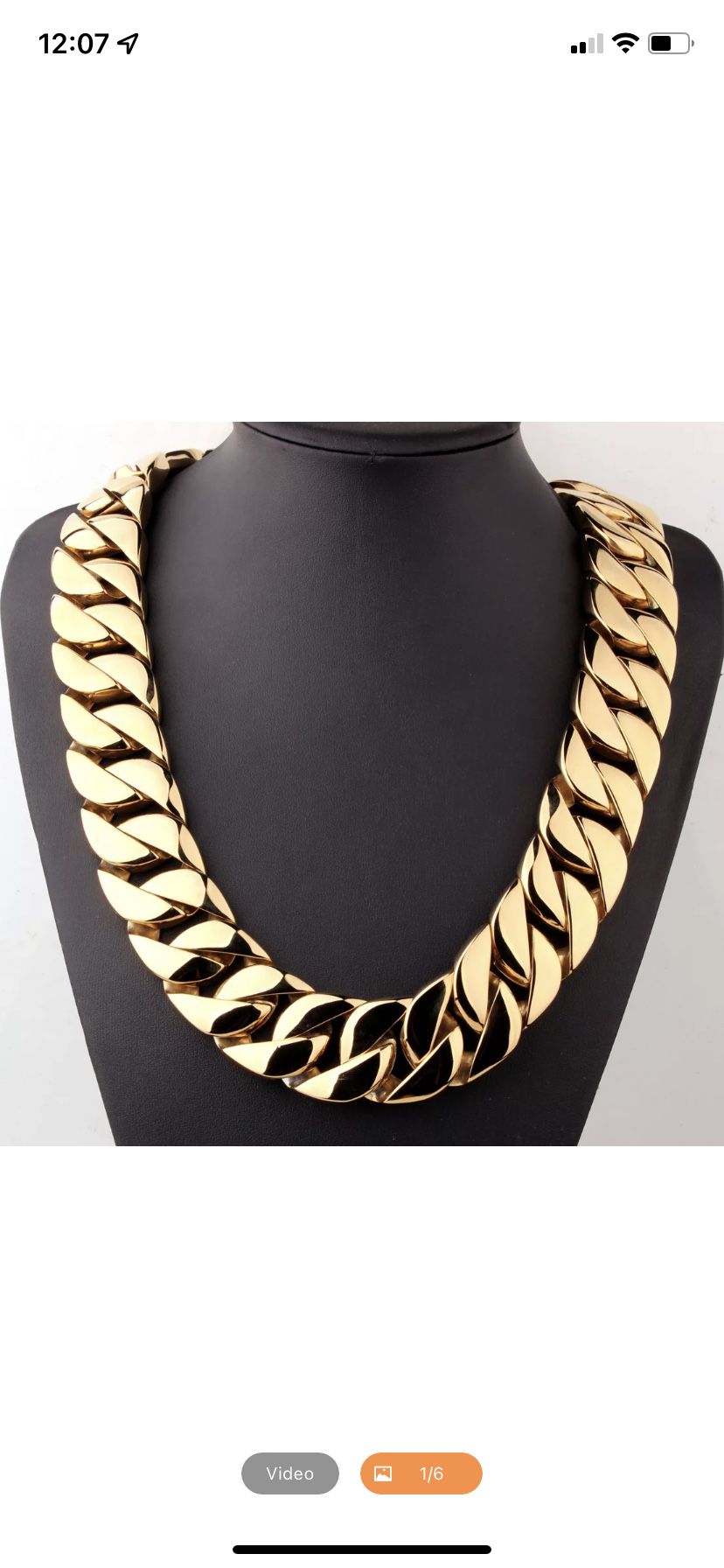 24k Necklace chain stainless steel Gold plated / 30 Inches