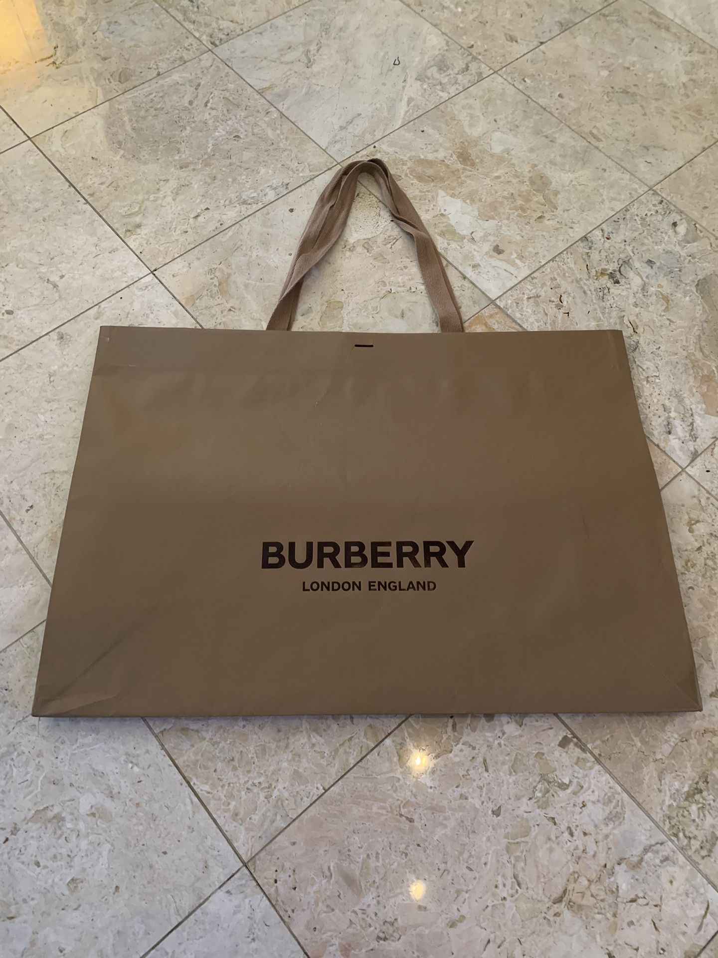Gigantic Burberry Established 1856 Extra Large Giant Empty Shopping Bag 25 X 17.5 Inches
