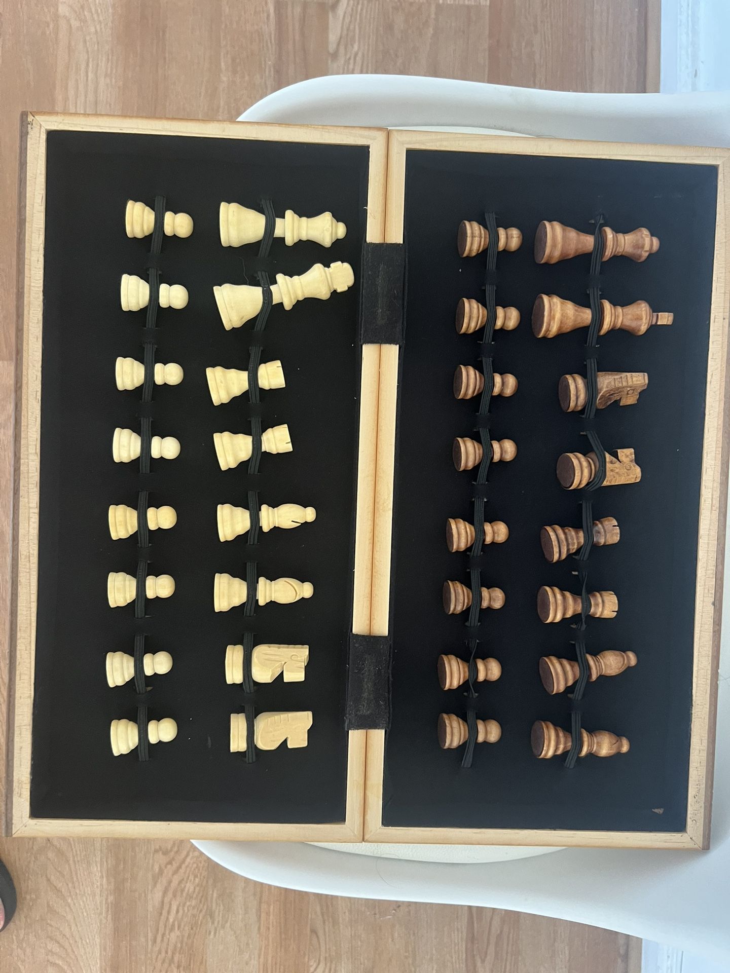 Wooden Chess Set with Storage Case