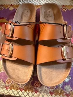 Time and Tru Double Strap Sandals Size 8
