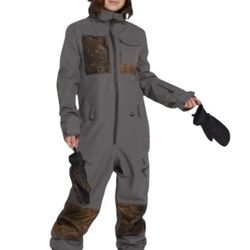NWOT VOLCOM WOMEN’S GRAY LEOPARD SNOW/SKI SUIT SIZE SMALL