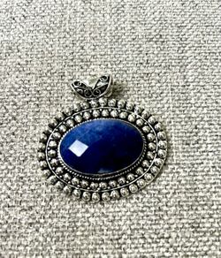 Simulated Sapphire Statement Pendant
