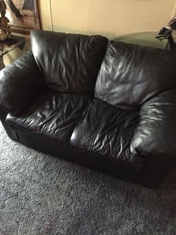 Authentic leather loveseat and sofa!!!