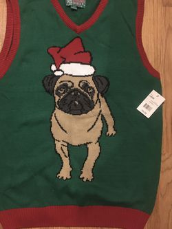 Christmas Pug Sweater Vest