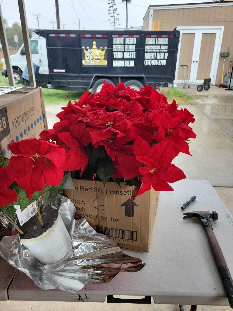 RED SILK POINSETTIA