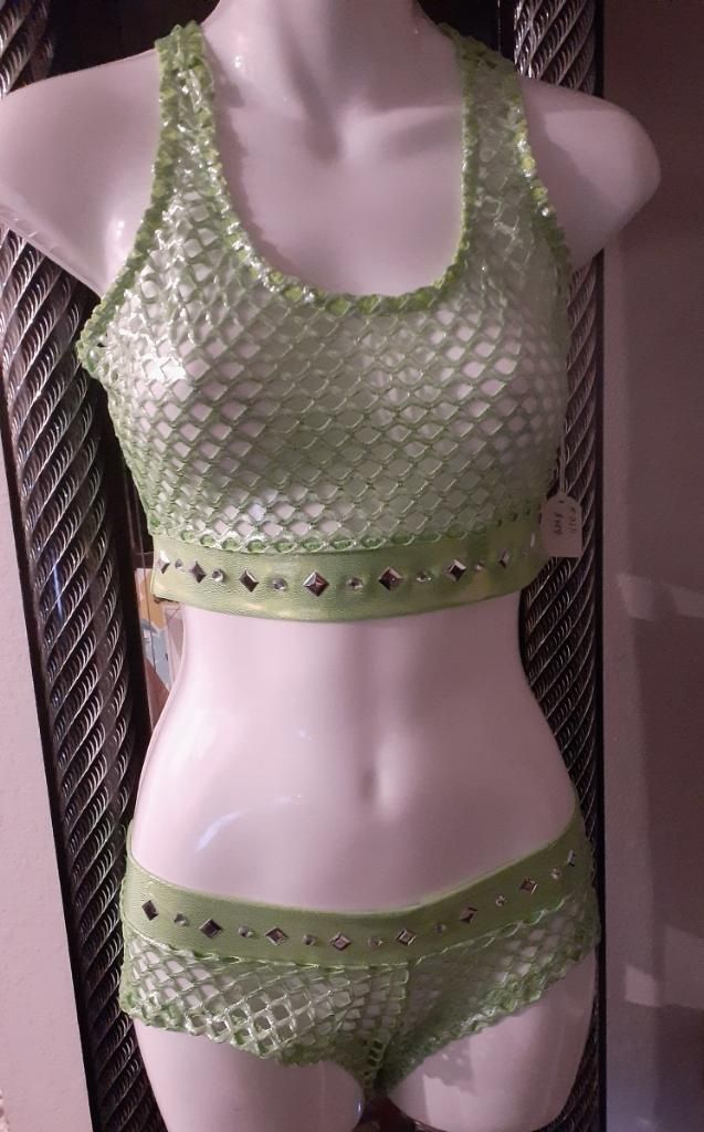 2 Piece Fishnet booty shorts Set