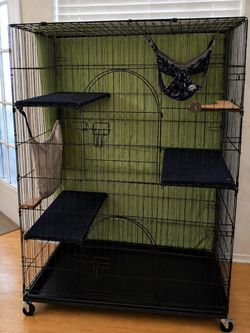 Large Black Wire Cage with Shelves