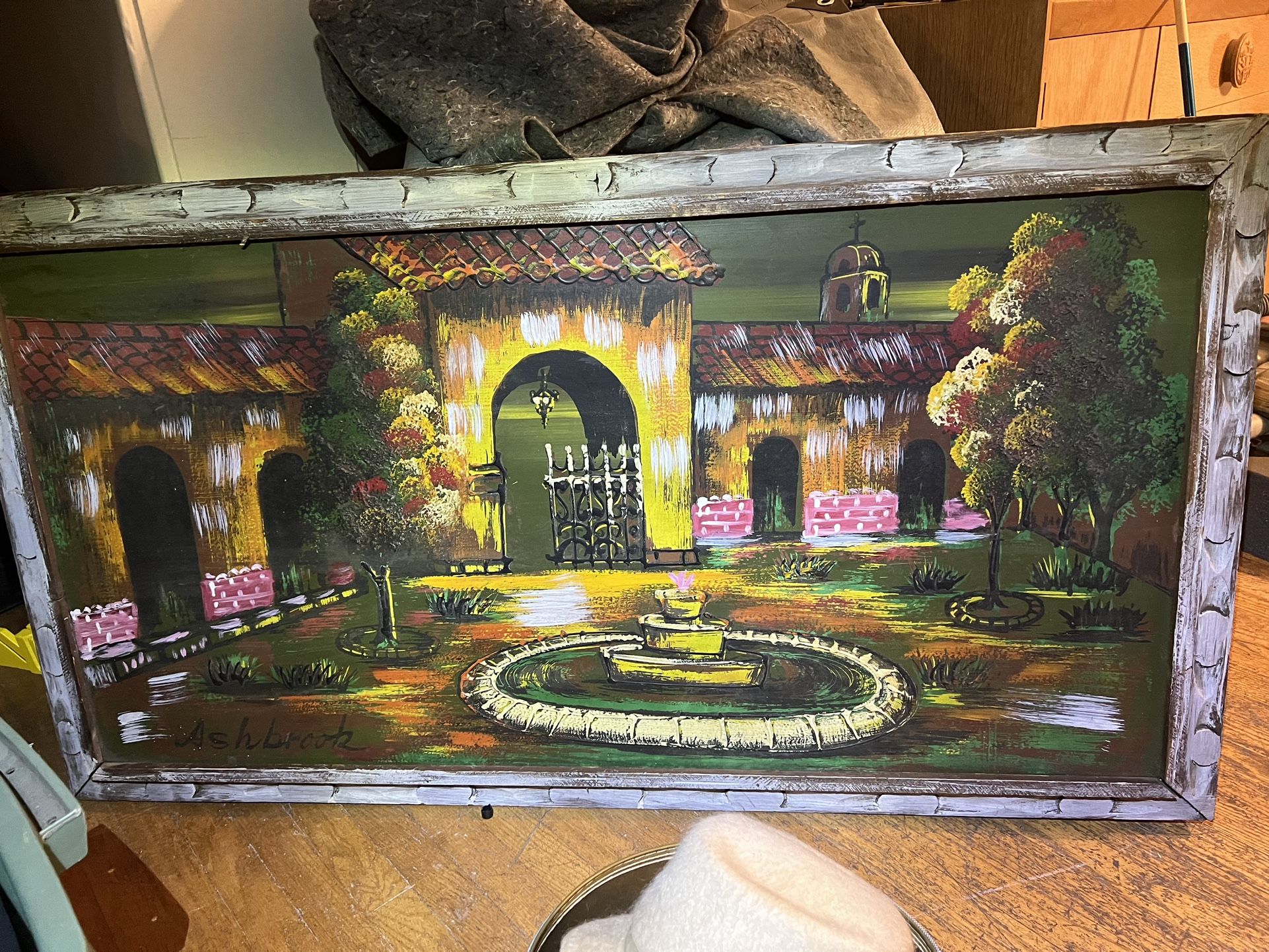 Hacienda painting 29X52 by Ashbrook