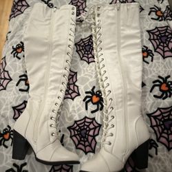 White Heeled Boots