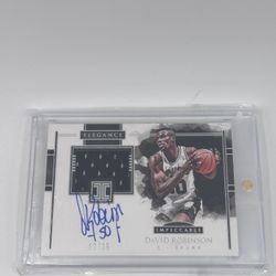 David Robinson Autographed With A Jersey Patch