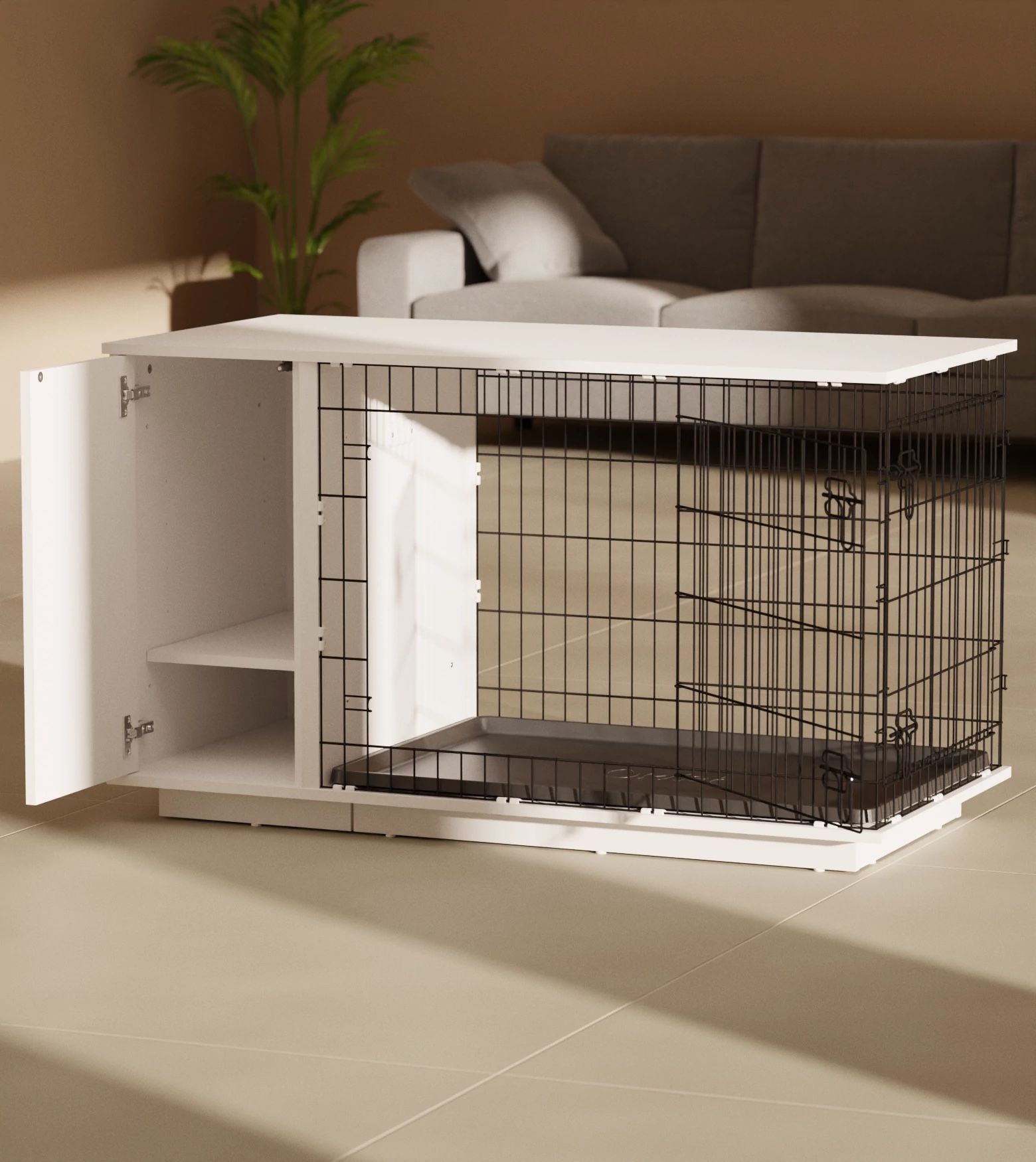 Dog Crate With Built In Storage
