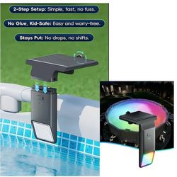 Poolside Solar Light, Solar Lights for Swimming Pool, 10-Color 4-Mode LightSensing LED, Underwater Lighting