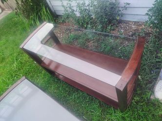 Wood tables glass tops
