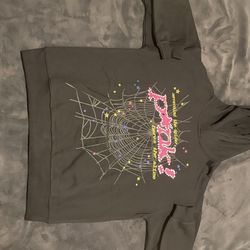 Black And Pink Spider Hoodie Size L