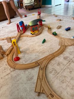 Wood Montessori building train