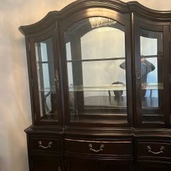 Wooden China And Hutch 