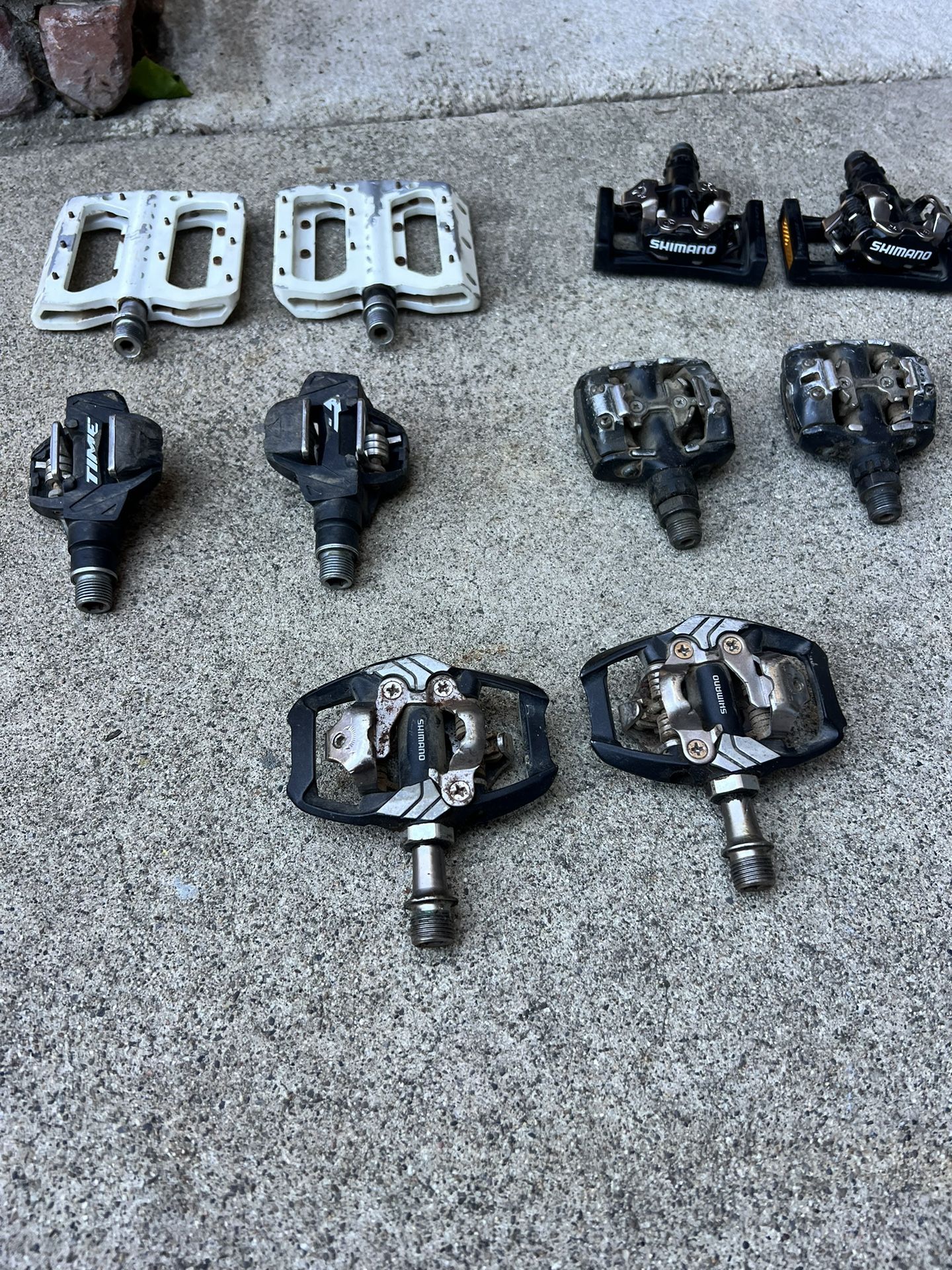Various shimano clip in pedals. 35 each