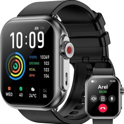 Smart Watch for Men Women, 1000mAh Battery 100-Day Standby Time, 1.85" HD Screen Fitness Tracker, 110+ Sport Modes, IP68 Waterproof, Heart Rate/Sleep 