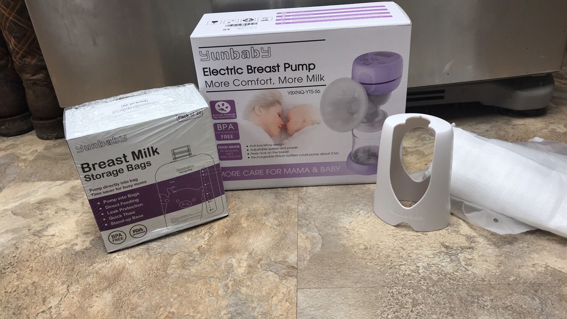 Breast pump, bags and bottle holder all are new $35