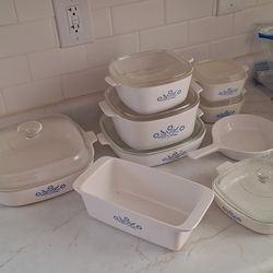 White Corning ware  set