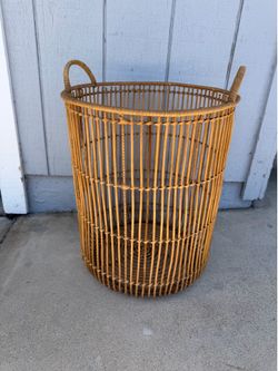 Large Boho Rattan Laundry Basket / Storage Basket
