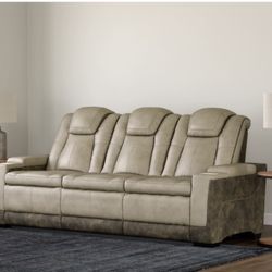 Two Next-Gen DuraPella Performance Fabric Dual Power Reclining Sofa