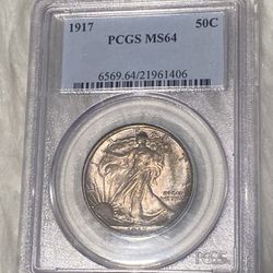 1917 Walking Liberty - MS64 - Beautiful Toning