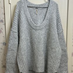 Free People Blue Bell Oversized Sweater Size Medium
