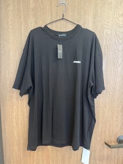 boohooMAN Black Oversized New York Airbrushed Print T-Shirt (Large)