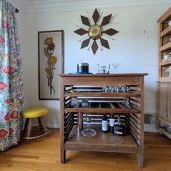 Mid Century Bar Cabinet, Printer Type Trays, Boston MA 