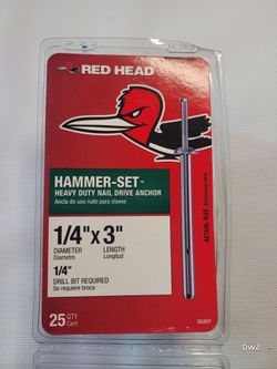 25-pack of Red Head Hammer-Set™ heavy-duty nail drive anchors