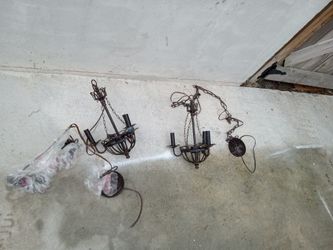 Set Of Two Small Hanging Chandeliers