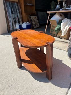 MCM Racetrack Oval Wood Coffee Table