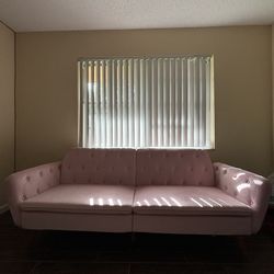 pink velvet futon (brand new)