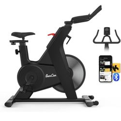 BRAND NEW Stationary Bike, BANCON Exercise Bike Bluetooth 270lbs Capacity, Magnetic Resistance with Heavy Flywheel and LCD Monitor Upgraded Version