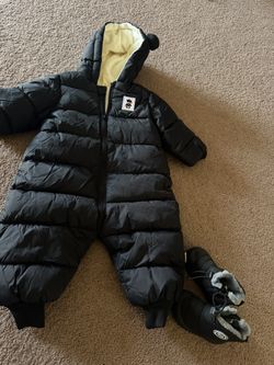 Winter Snow Suit & Snow Boots 6-12M