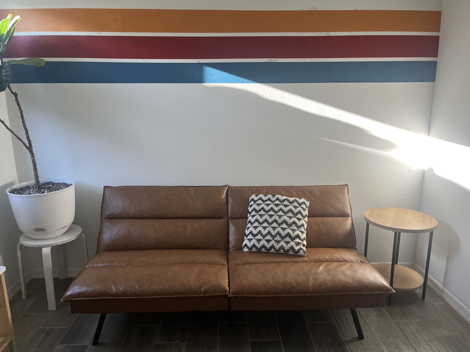 LIKE NEW- Leather Futon